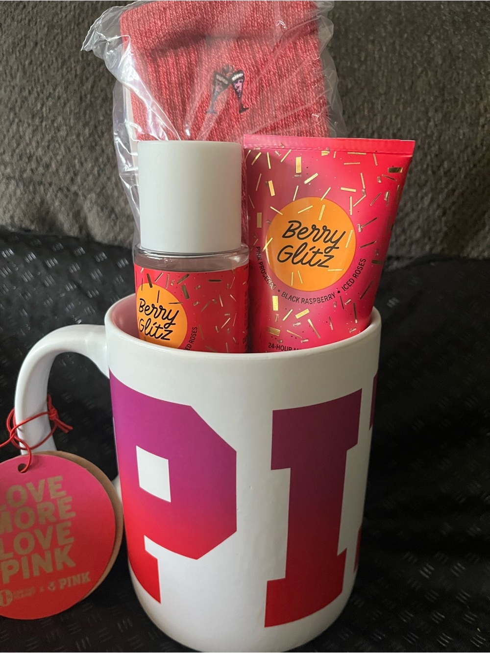 PINK Victoria's Secret Berry Glitz Mug Gift Set - Hot Pink, White